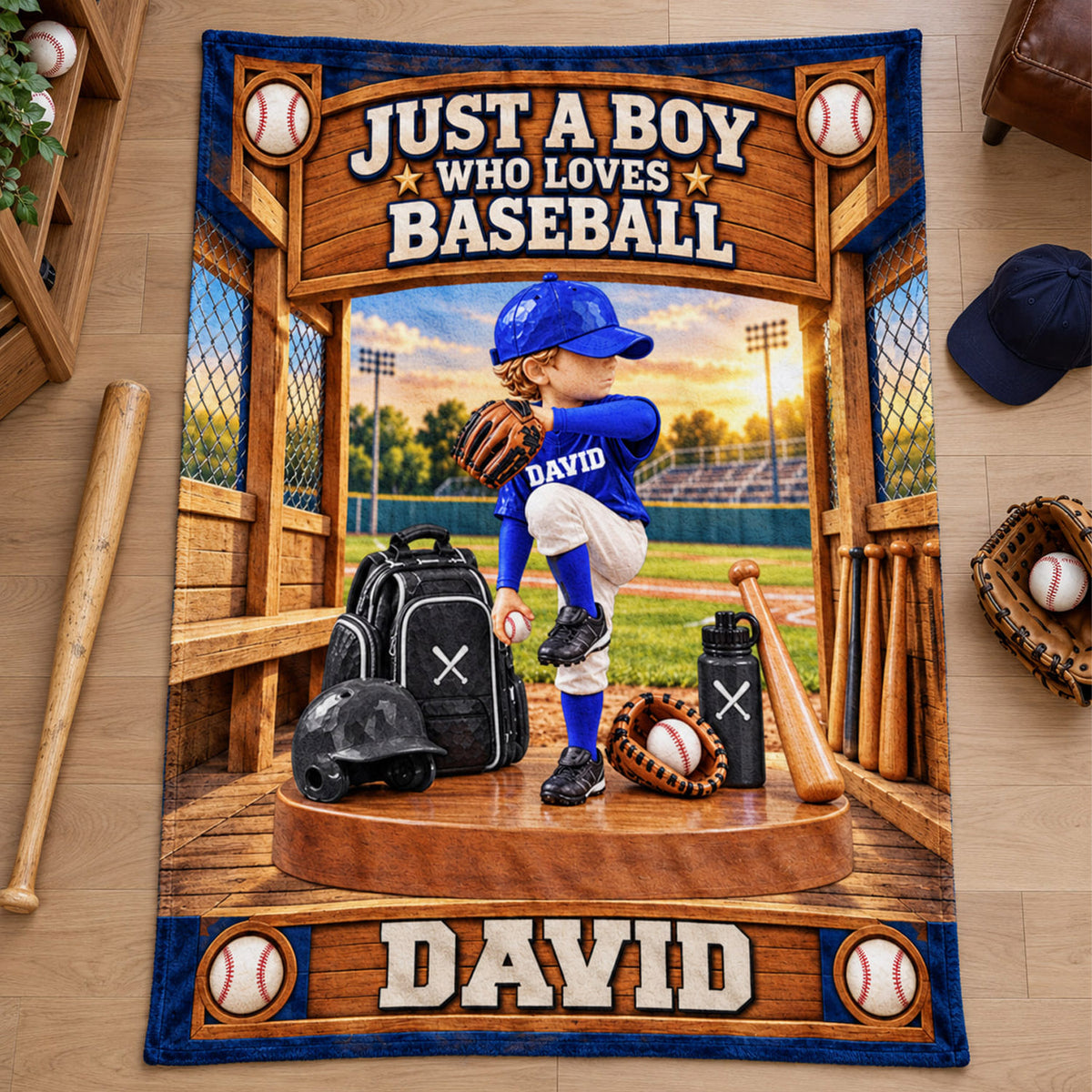 Just A Boy Who Loves Baseball, Personalized Baseball Blanket, Custom Player Name Gift, Gift For Baseball Players C2408 Nh00
