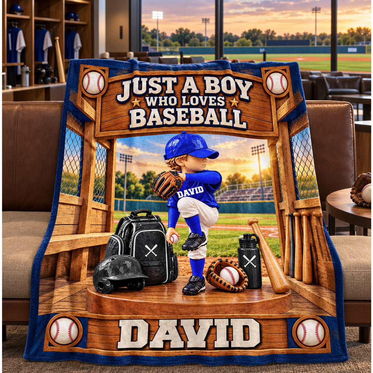 Just A Boy Who Loves Baseball, Personalized Baseball Blanket, Custom Player Name Gift, Gift For Baseball Players C2408 Nh00