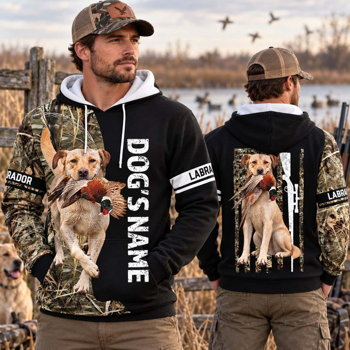 Custom Photo Hunting Dog Hoodie - Gift for Hunter A2110 Pt99