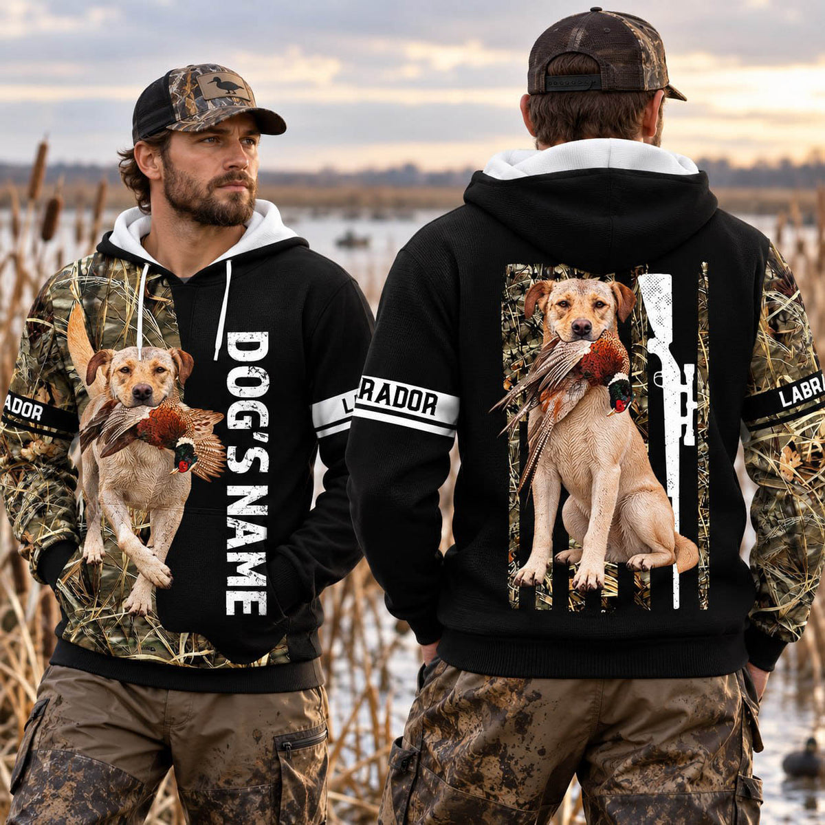 Custom Photo Hunting Dog Hoodie - Gift for Hunter A2110 Pt99