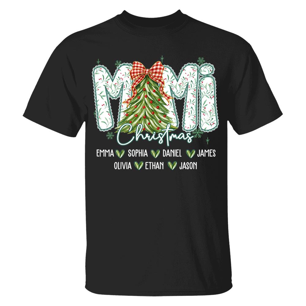 Christmas Tree Mimi Sweatshirt, Custom Family Name for Grandma And Kids Na02
