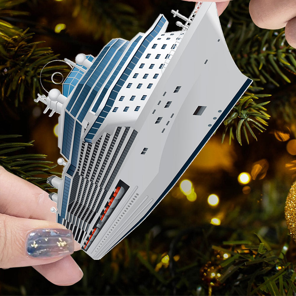 Custom Name Cruise Ship Motor Boat Gift for Sea Lover Car Hanging Ornament - Personalized Photo Acrylic Ornament