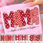 Custom Mama Valentine Glitter Shirt, Leopard Checkered Valentine Nh00