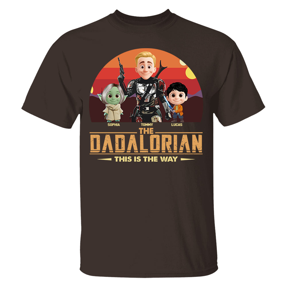 The Dadalorian This Is The Way, Personalized Tatooine Sunset Background Shirt Gift For Dad T1807 PT99