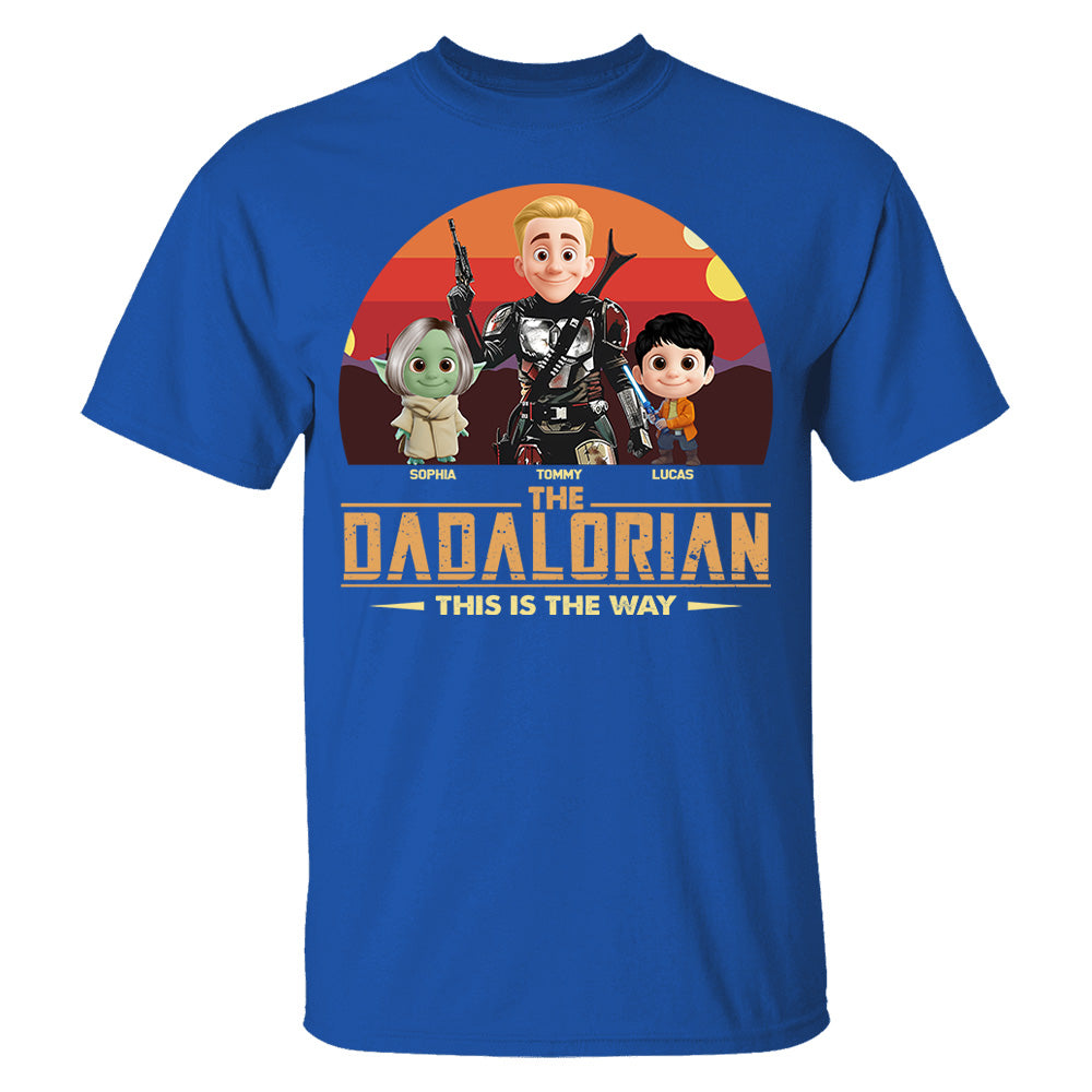 The Dadalorian This Is The Way, Personalized Tatooine Sunset Background Shirt Gift For Dad T1807 PT99