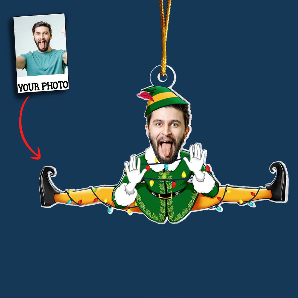 Funny Christmas Custom Face Family, Friends - Personalized Acrylic Photo Ornament