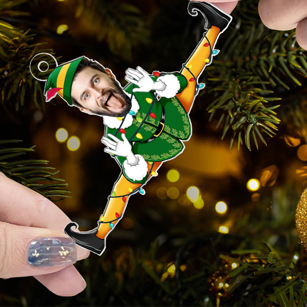 Funny Christmas Custom Face Family, Friends - Personalized Acrylic Photo Ornament