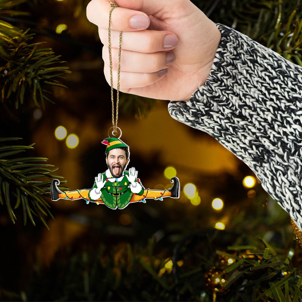 Funny Christmas Custom Face Family, Friends - Personalized Acrylic Photo Ornament