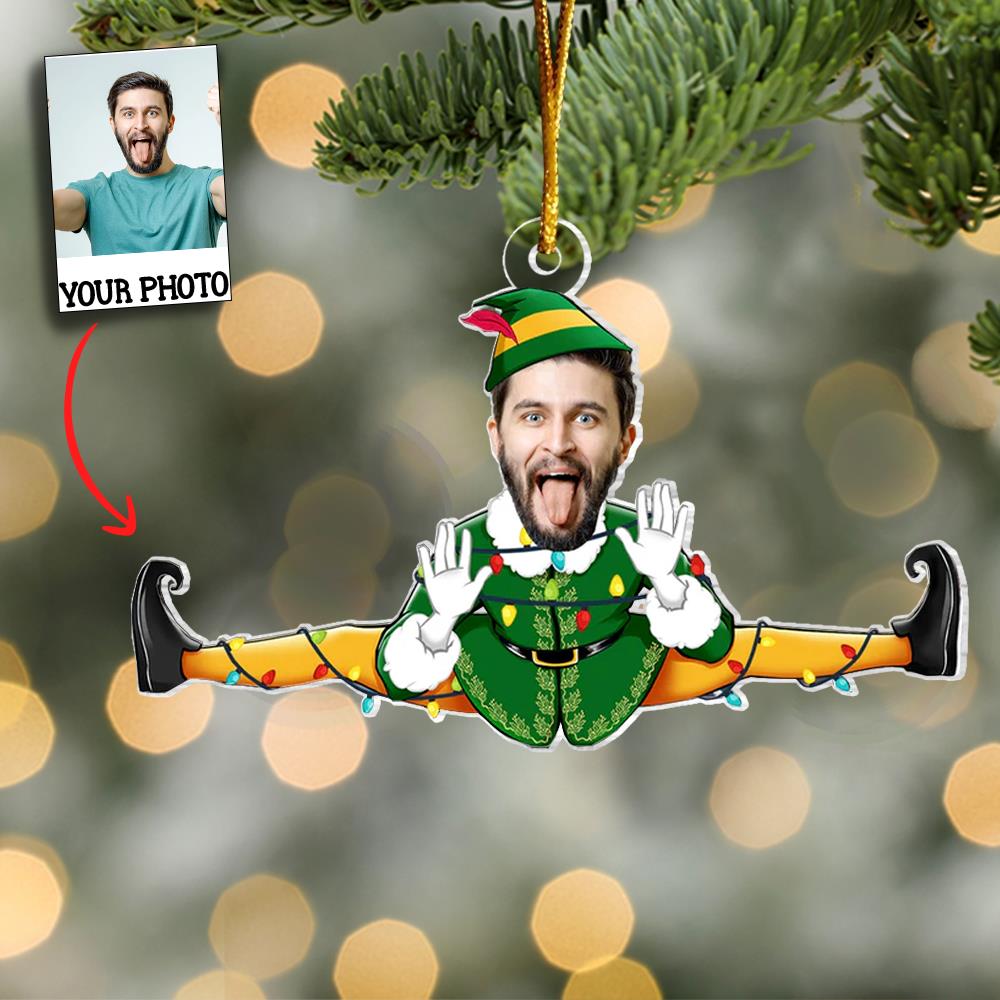 Funny Christmas Custom Face Family, Friends - Personalized Acrylic Photo Ornament