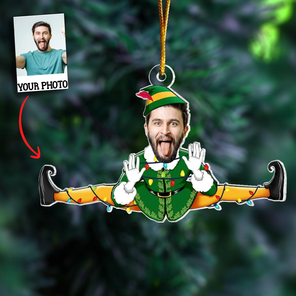 Funny Christmas Custom Face Family, Friends - Personalized Acrylic Photo Ornament