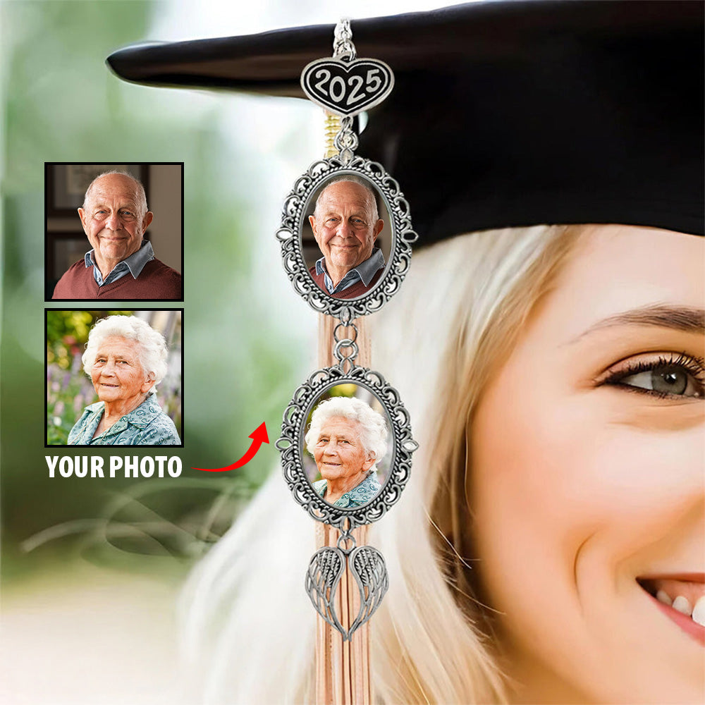 You Are Always In My Heart - Personalized Memorial Graduation Tassel Photo Charm Tu20