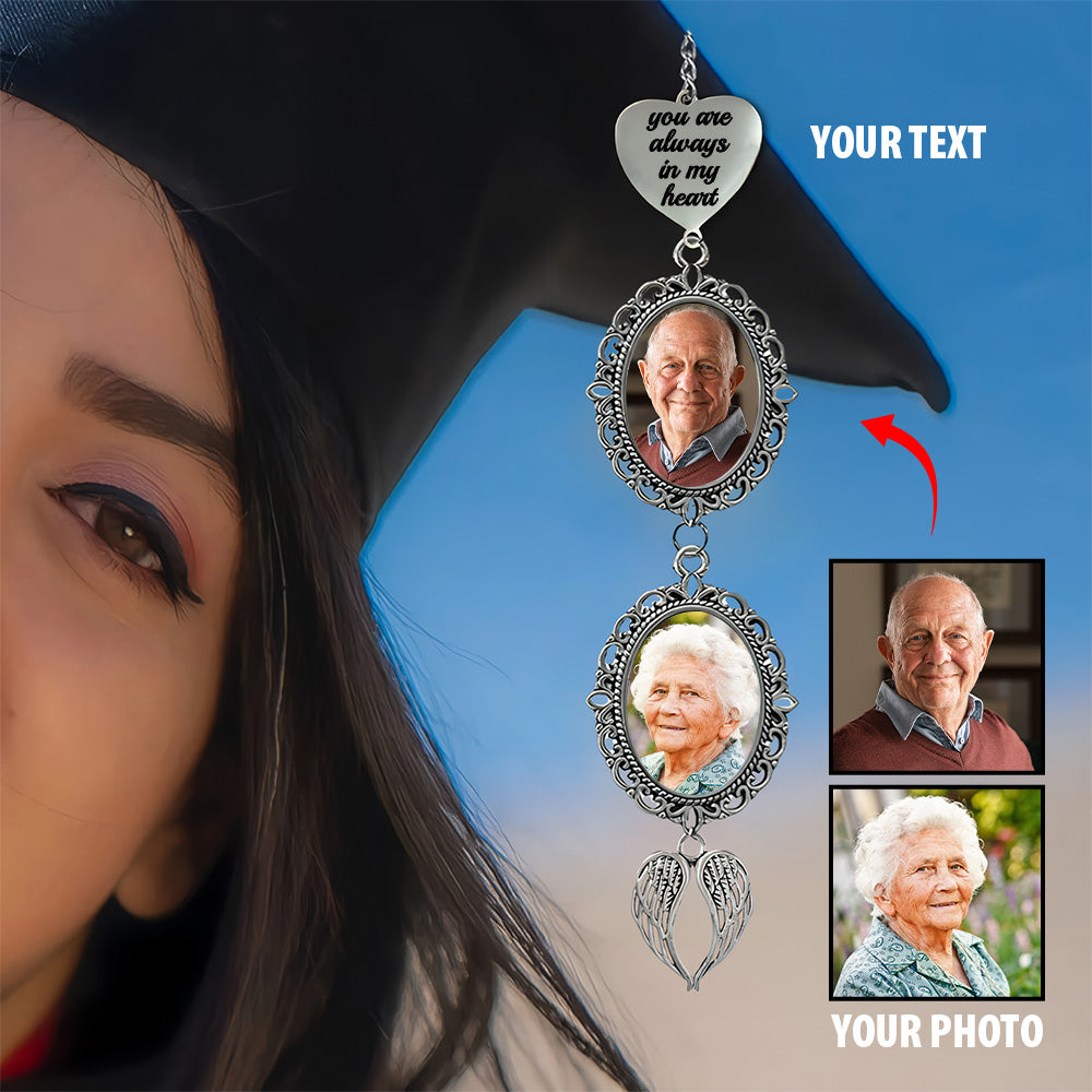 You Are Always In My Heart - Personalized Memorial Graduation Tassel Photo Charm Tu20