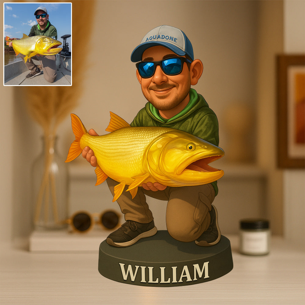 Custom Photo Acrylic Block Plaque, Personalized Christmas Birthday Fishing, Gifts For Fisherman T1807