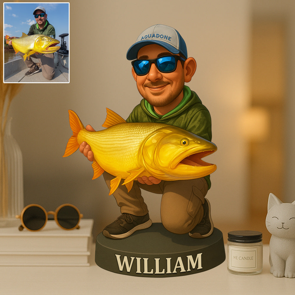 Custom Photo Acrylic Block Plaque, Personalized Christmas Birthday Fishing, Gifts For Fisherman T1807