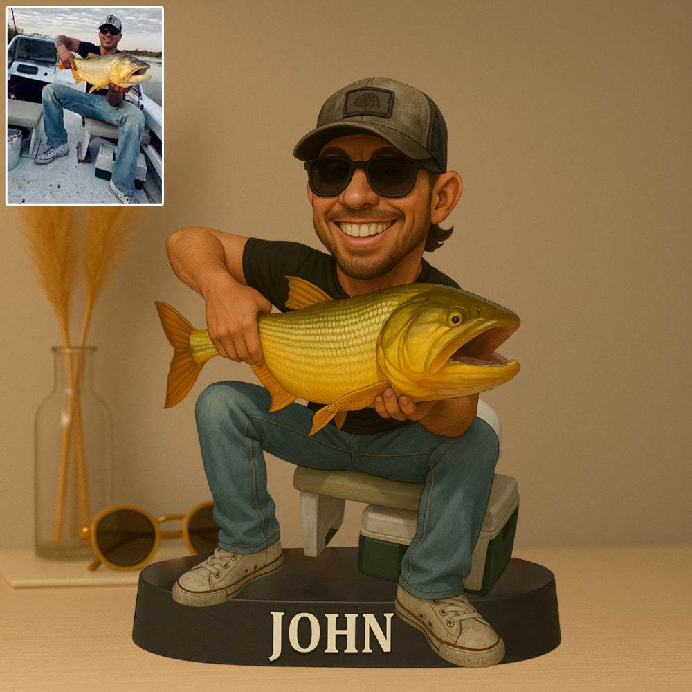 Custom Photo Acrylic Block Plaque, Personalized Christmas Birthday Fishing, Gifts For Fisherman T1807