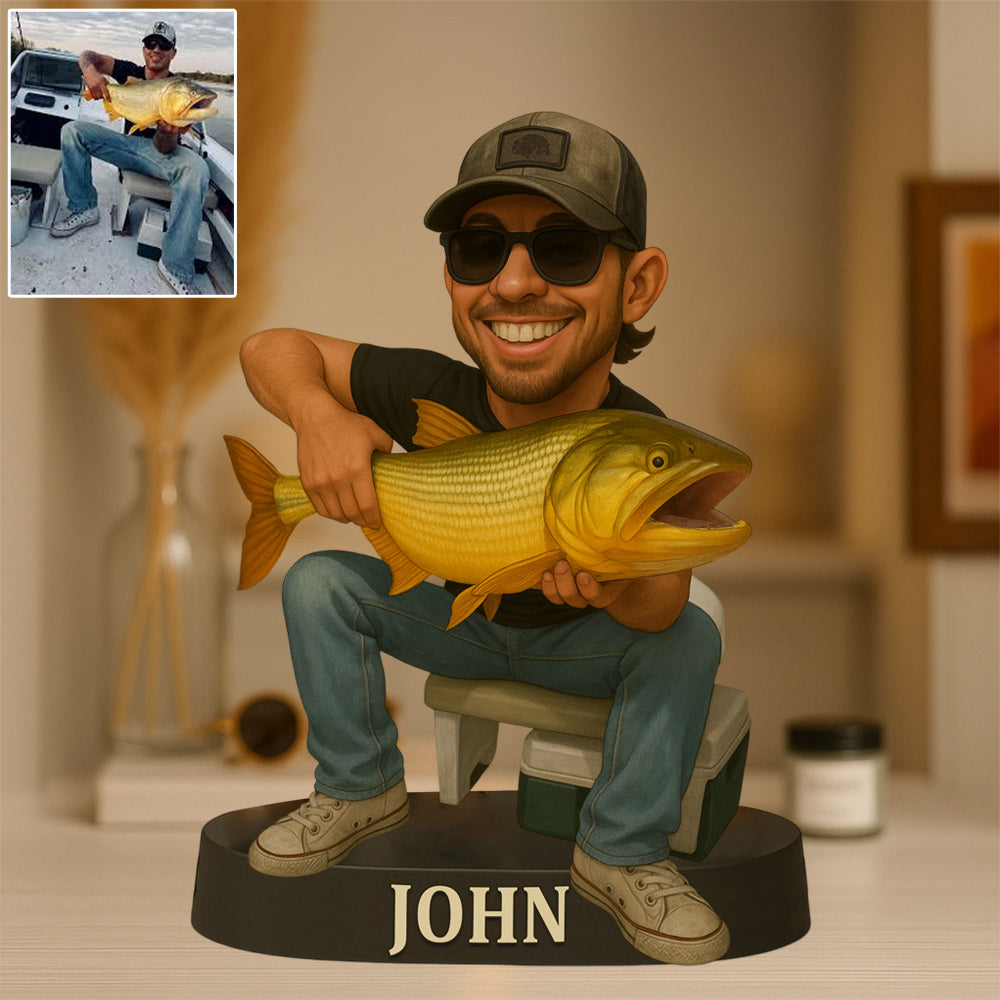 Custom Photo Acrylic Block Plaque, Personalized Christmas Birthday Fishing, Gifts For Fisherman T1807