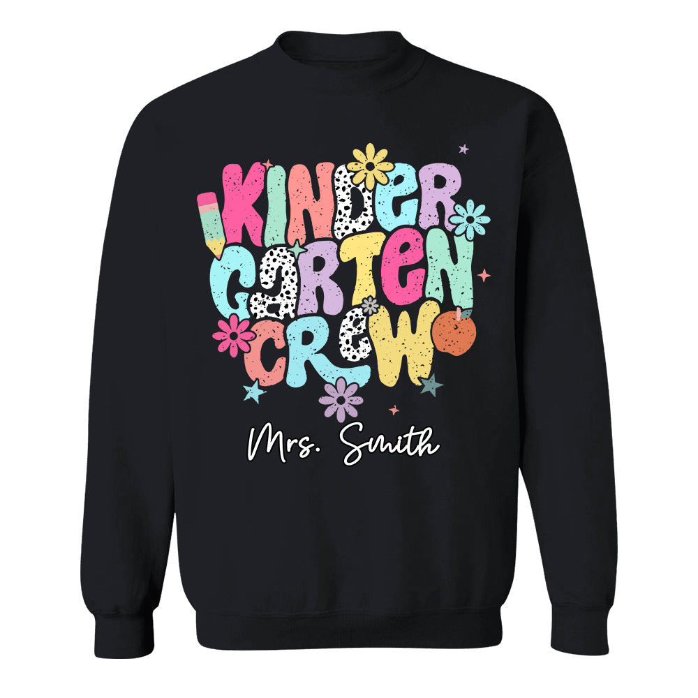 Custom Kindergarten Crew Shirt Teacher Gift, First Day of School T-Shirt
