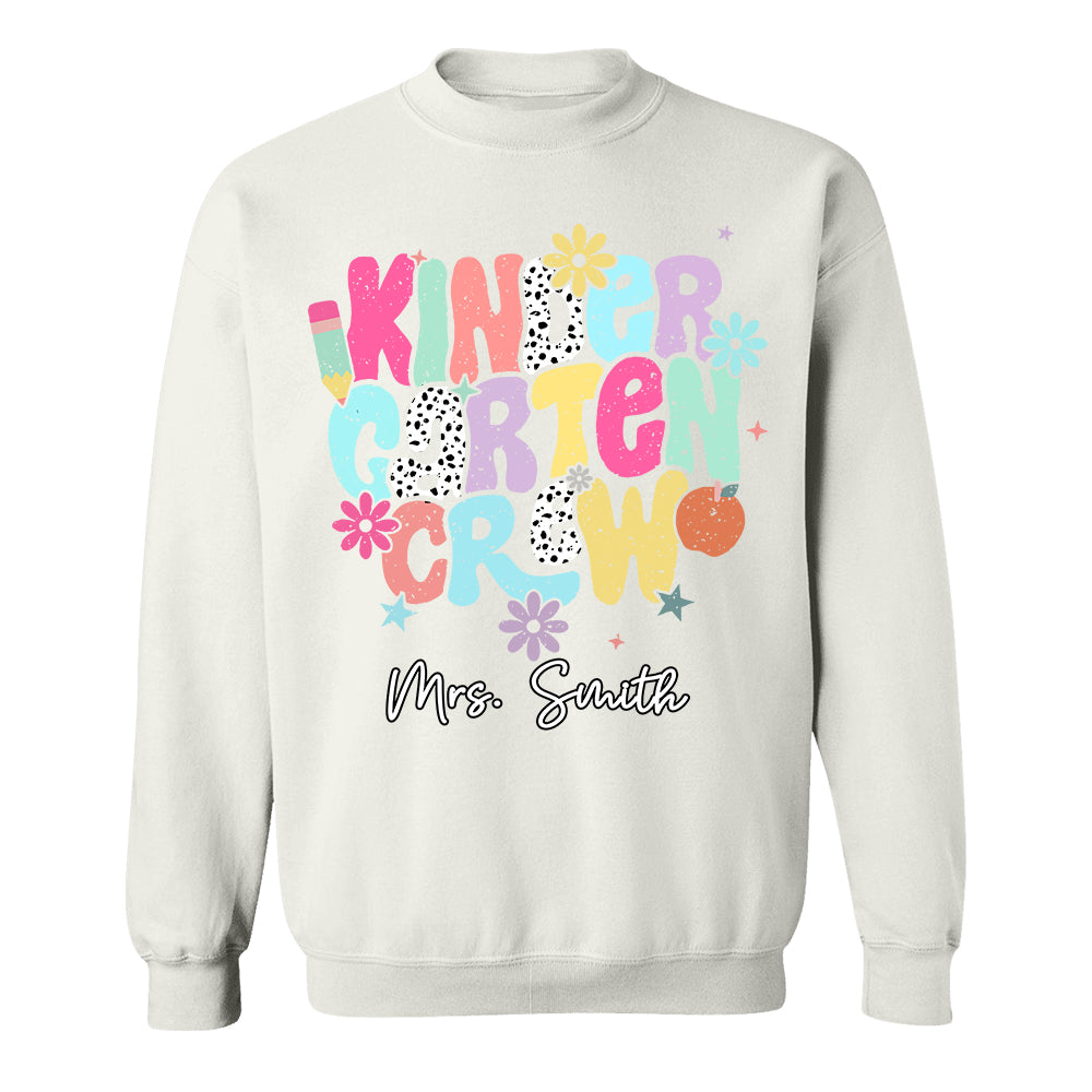 Custom Kindergarten Crew Shirt Teacher Gift, First Day of School T-Shirt