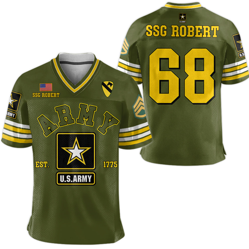 Personalized Football Jersey For Military Retirement Veteran Dad Grandpa Custom Division All Branches H2511