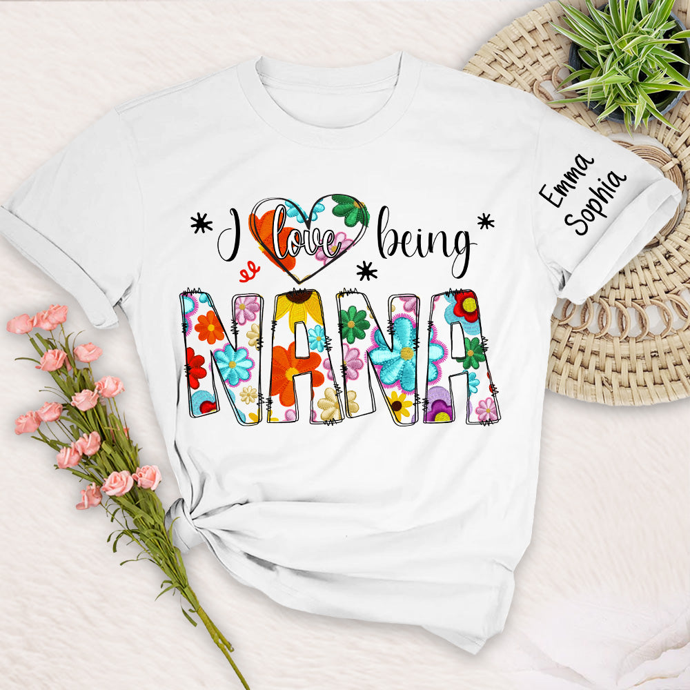 Personalized I Love Being Gigi Spring Floral Shirt For Grandmas