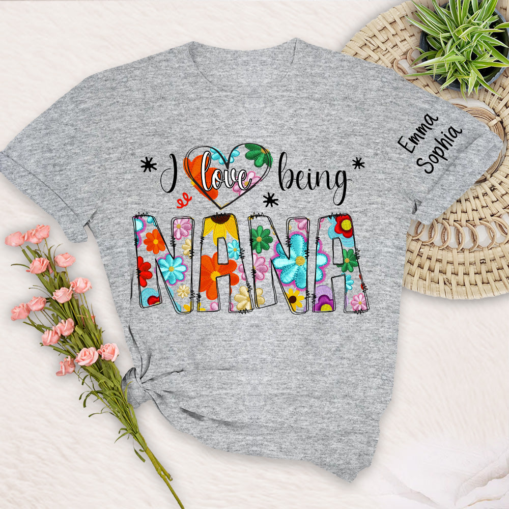 Personalized I Love Being Gigi Spring Floral Shirt For Grandmas