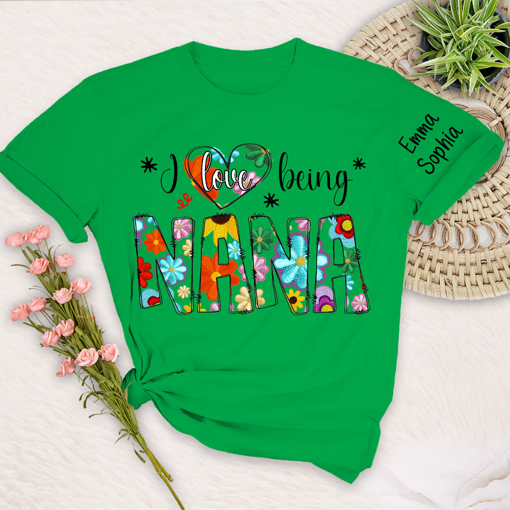 Personalized I Love Being Gigi Spring Floral Shirt For Grandmas