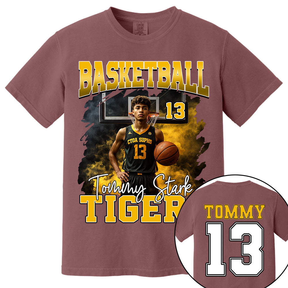 Personalized Basketball Shirt, Custom Photo And Team Name For Basketball Mom Sport Family T1807 Li29