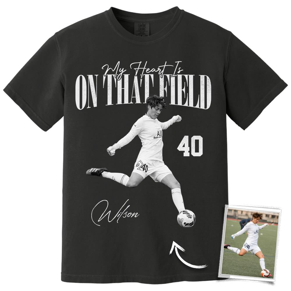 My Heart Is On That Field- Washed Tee Retro Bootleg Shirt For Soccer Vr3 Na02 Hv01