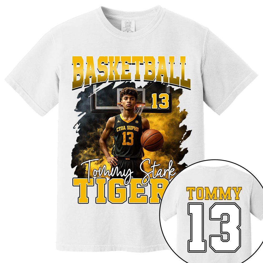 Personalized Basketball Shirt, Custom Photo And Team Name For Basketball Mom Sport Family T1807 Li29