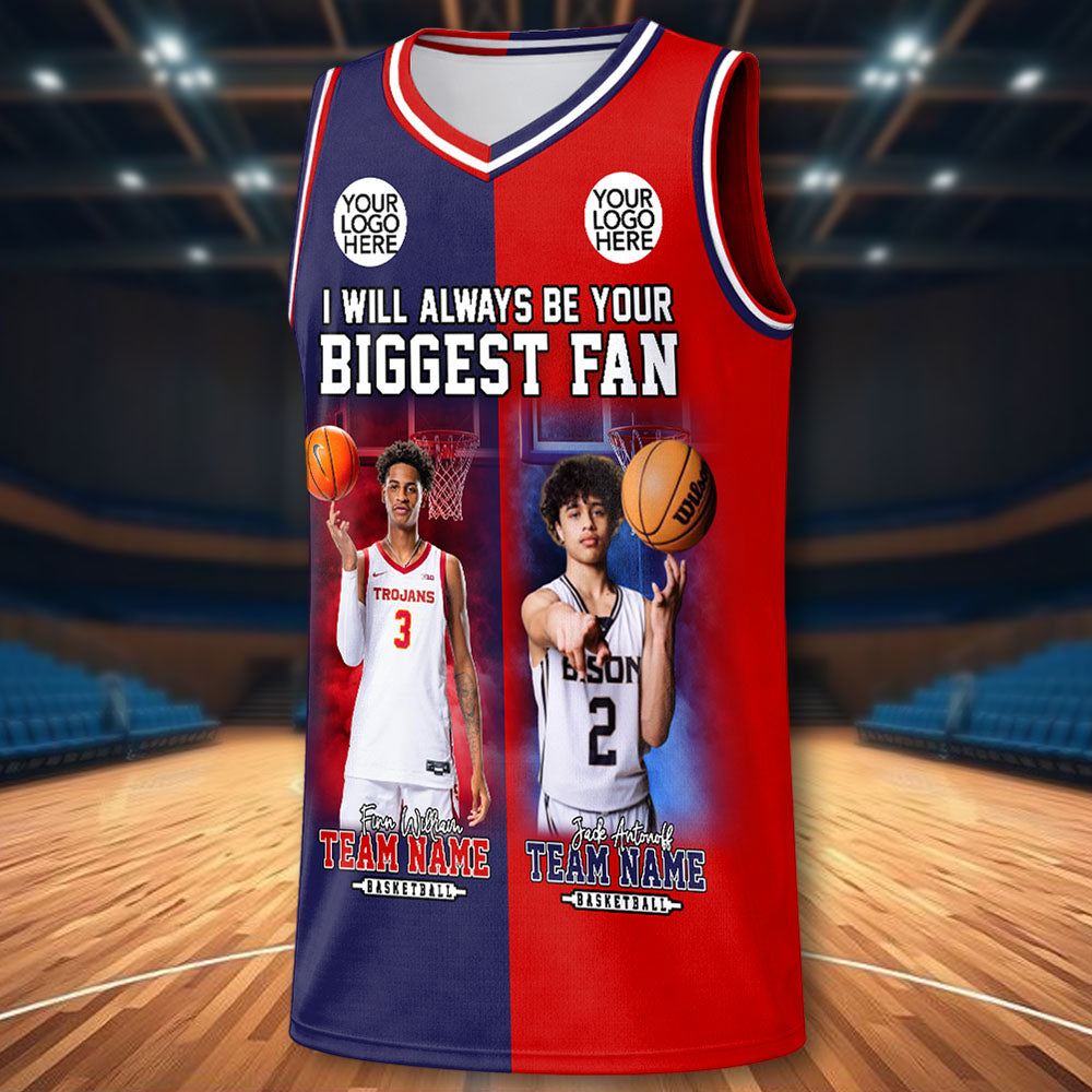 Custom Any Two Basketball Team, Personalized Photo Basketball Jersey, Gift For Basketball Lover T1807