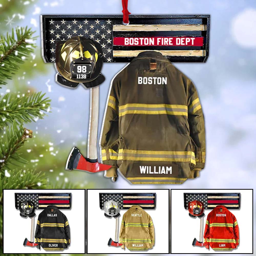 Fire Department And Name Personalized Ornament Gifts For Firefighter For Fireman