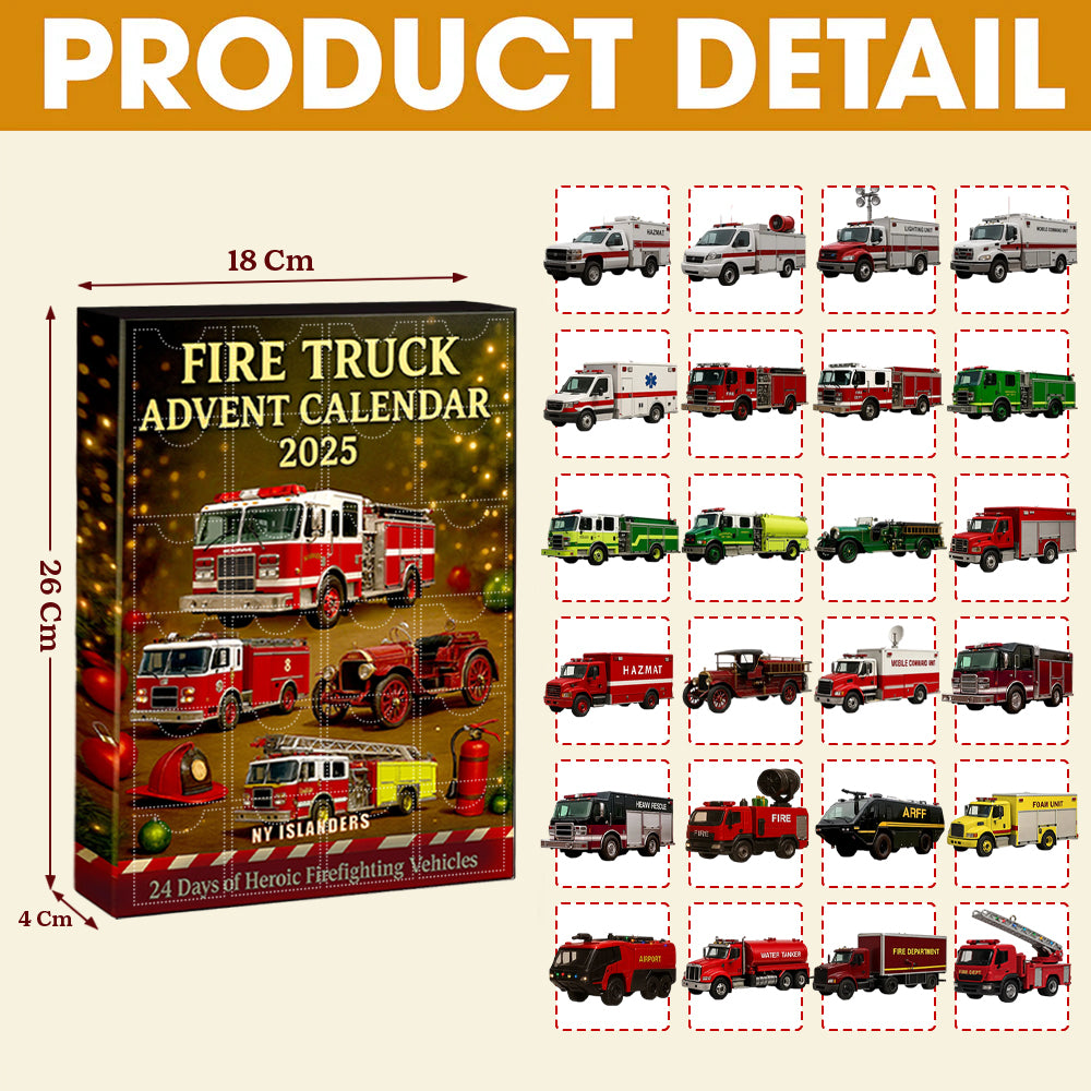 Fire Truck Christmas Advent Calendar For Firefighter Hv01