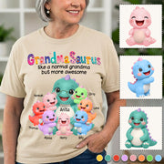 Grandmasaurus Like A Normal Grandma But More Awesome, Grandmasaurus And Grandkids, Custom Shirt Gift For Grandma, Gift for Grandma Tshirt Sweatshirt MI209 Li29