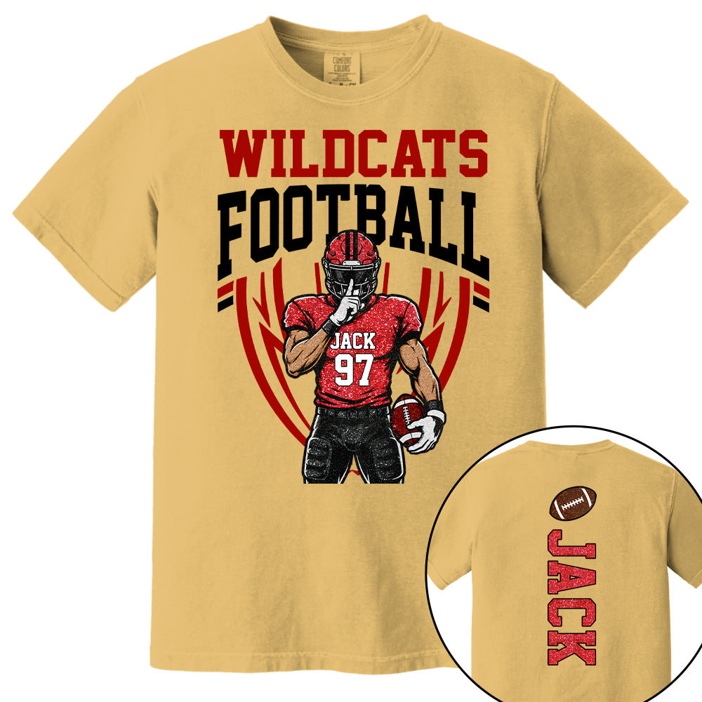 Custom Football Team Name & Number Shirt Football Mom Shirt Football Team Shirt Game Day Shirt Gift for Mom High School Football Cheer Shirt Vr2