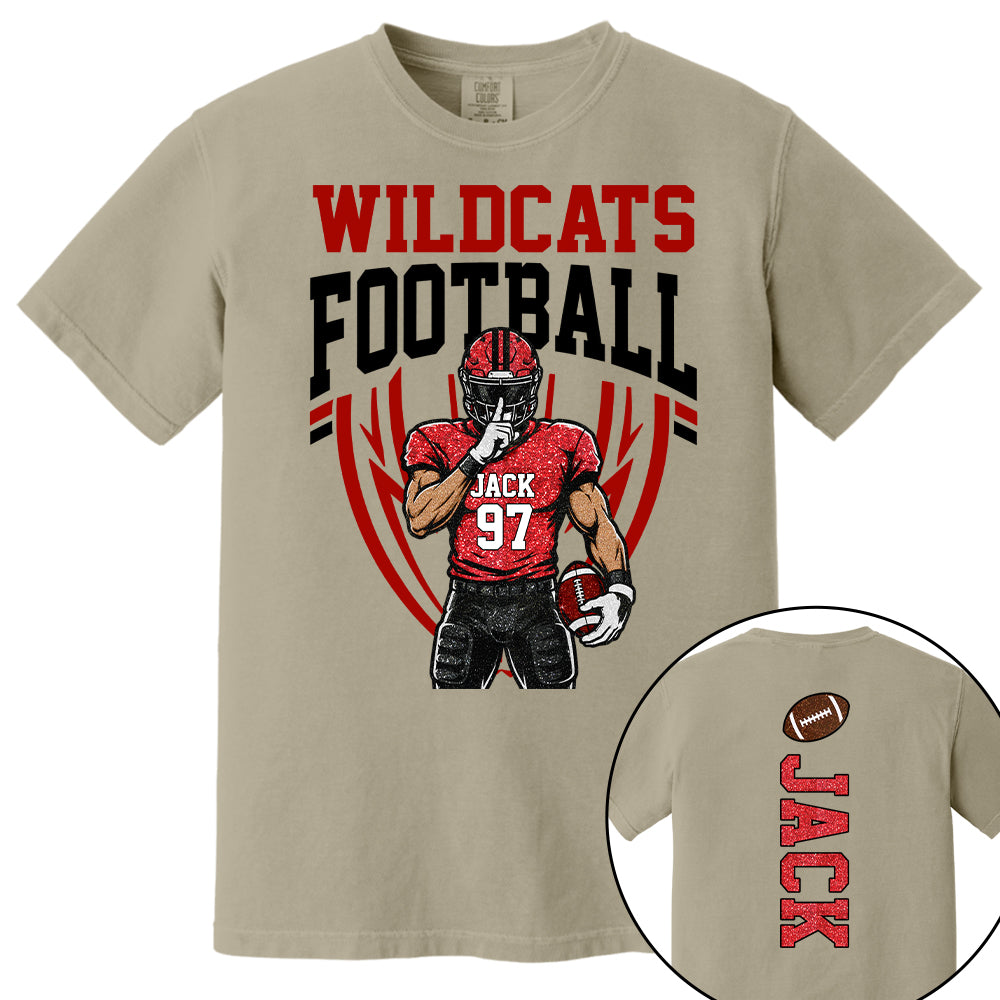 Custom Football Team Name & Number Shirt Football Mom Shirt Football Team Shirt Game Day Shirt Gift for Mom High School Football Cheer Shirt Vr2