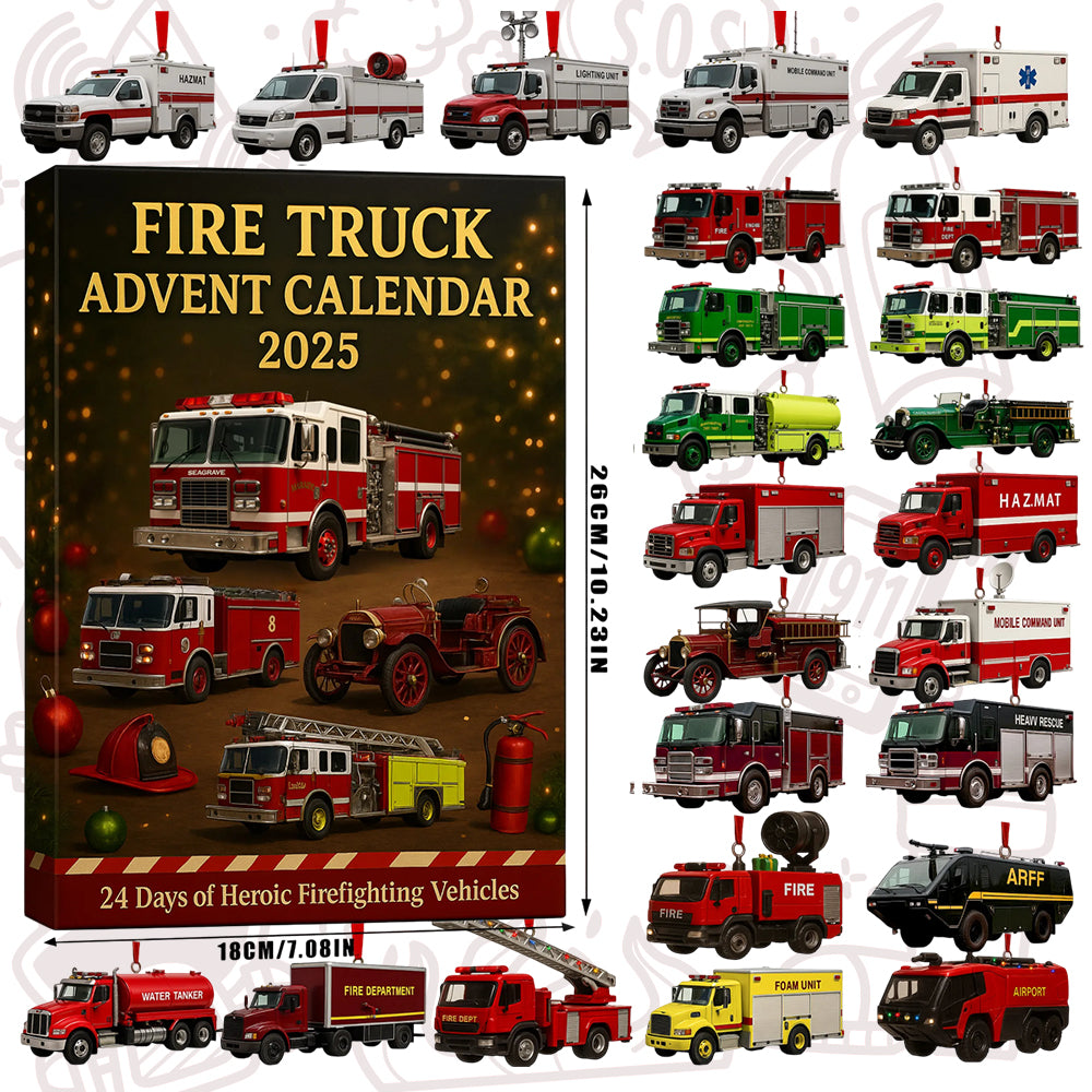 Fire Truck Christmas Advent Calendar For Firefighter Hv01