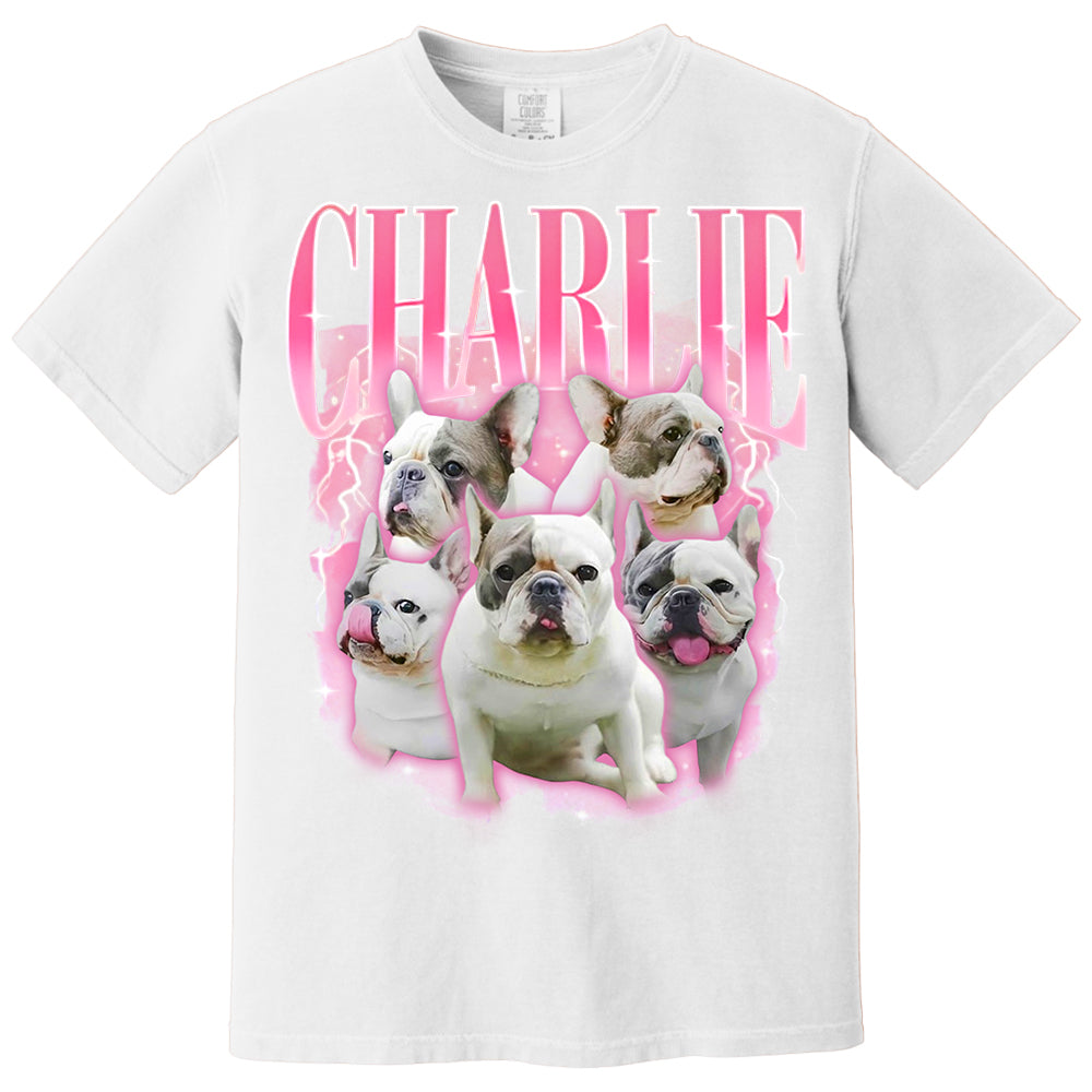 Comfort Colors Custom Retro Dog Shirt, Personalized Pet Tee, Custom Photo Gifts 90s Graphic, Bootleg Rap Dog Shirt, Custom Design Tshirt