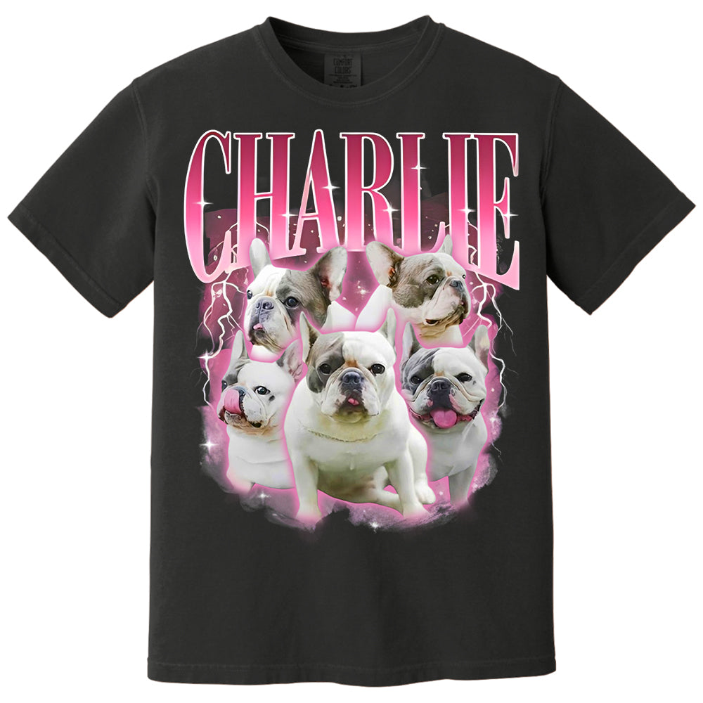 Comfort Colors Custom Retro Dog Shirt, Personalized Pet Tee, Custom Photo Gifts 90s Graphic, Bootleg Rap Dog Shirt, Custom Design Tshirt