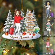 Personalized Travel Adventure Ornament, Custom Traveling Destination Ornament, Couple Traveling Destination, Travel Gift, Christmas Gift Na02 Do99