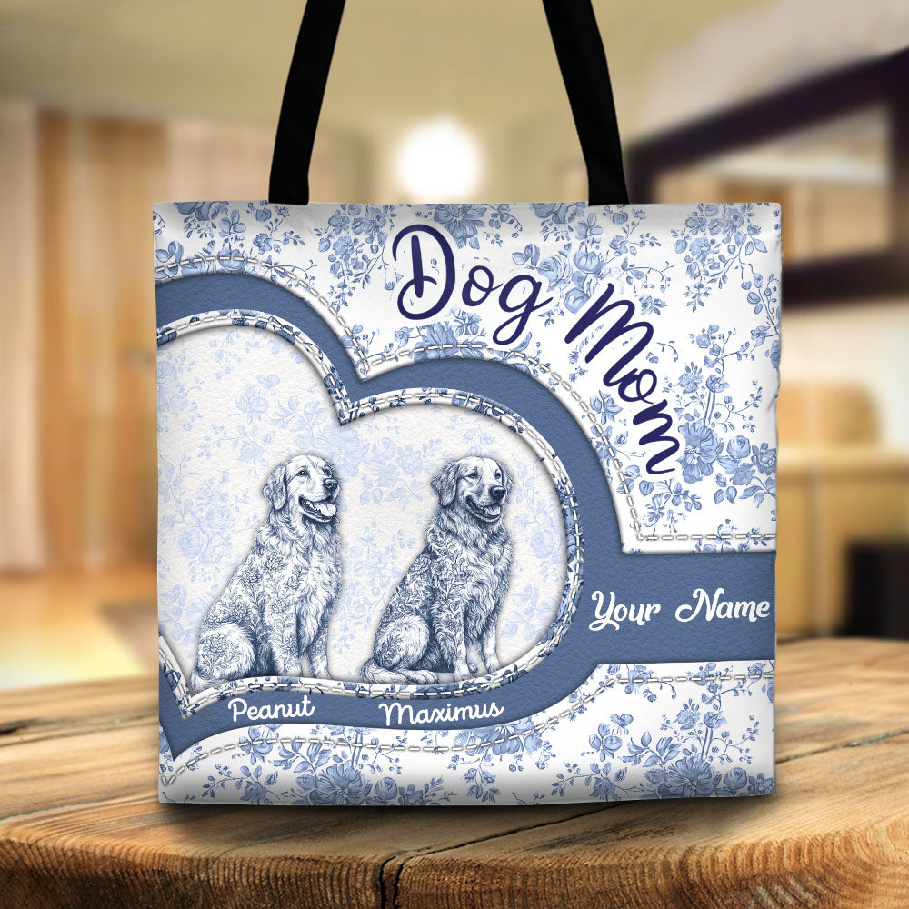 Dog Mom Custom Tote Bag - Personalized Tote Bag For Dog Lovers NA04 NV01