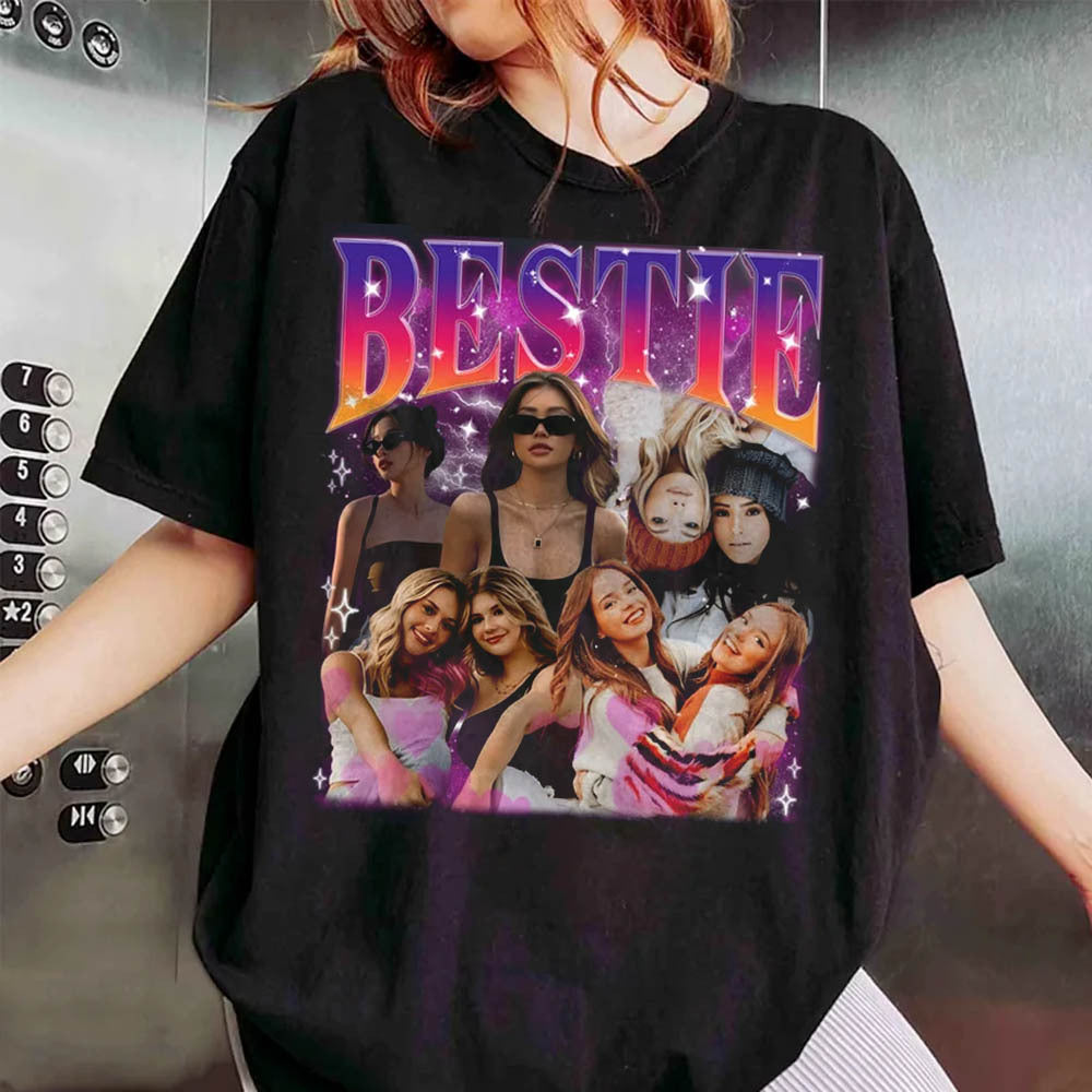Custom Bestie Bootleg Shirt 90s Vintage Bootleg Custom Face Personalized T Shirt - Custom Photo Bestie, Best Friend Birthday Bootleg Funny BFF 90s Vintage