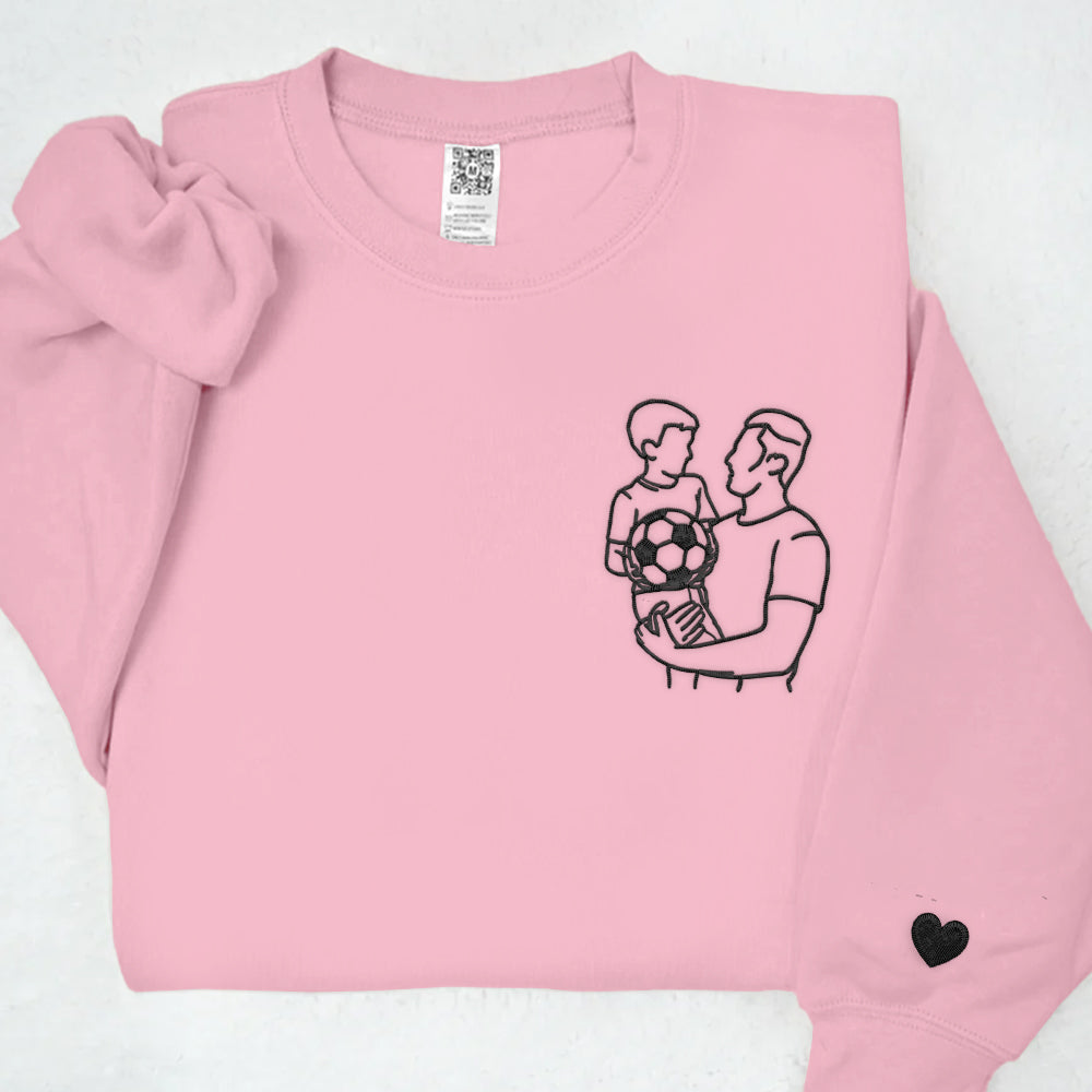 Custom Photo Embroidered Shirt for Dad, Father's Day Tshirt, Personalized Dad Portrait Shirt, Fathers Day Gifts, Dad Birthday Gifts, Gift for Husband