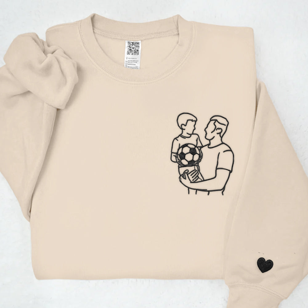 Custom Photo Embroidered Shirt for Dad, Father's Day Tshirt, Personalized Dad Portrait Shirt, Fathers Day Gifts, Dad Birthday Gifts, Gift for Husband