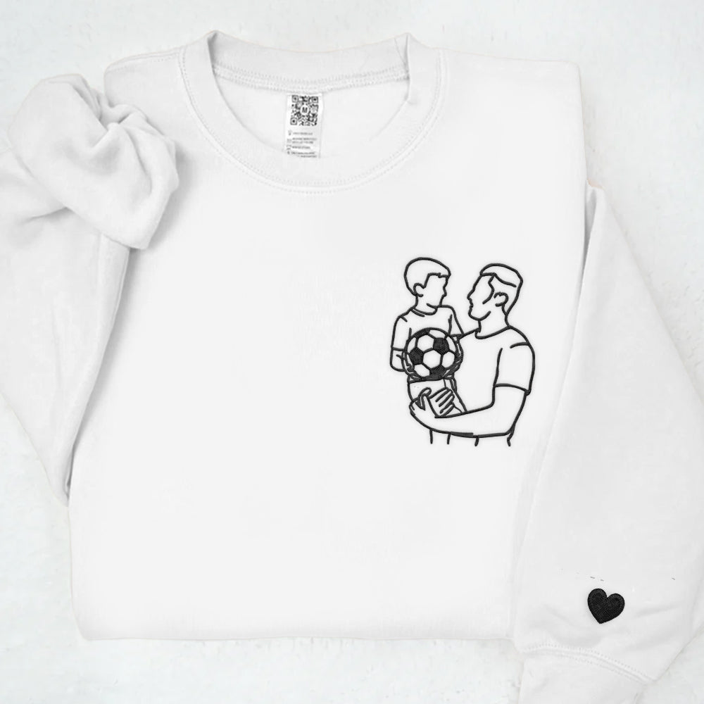 Custom Photo Embroidered Shirt for Dad, Father's Day Tshirt, Personalized Dad Portrait Shirt, Fathers Day Gifts, Dad Birthday Gifts, Gift for Husband