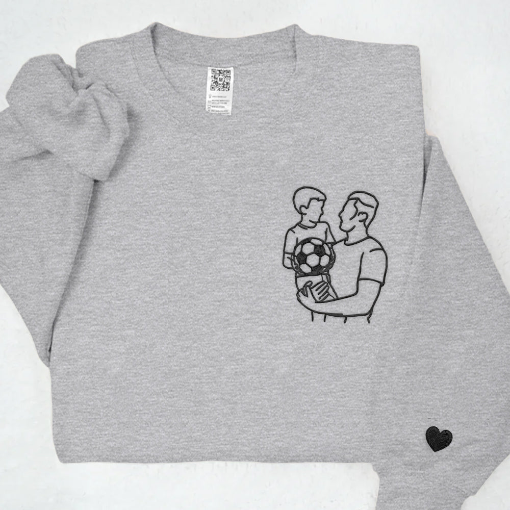 Custom Photo Embroidered Shirt for Dad, Father's Day Tshirt, Personalized Dad Portrait Shirt, Fathers Day Gifts, Dad Birthday Gifts, Gift for Husband