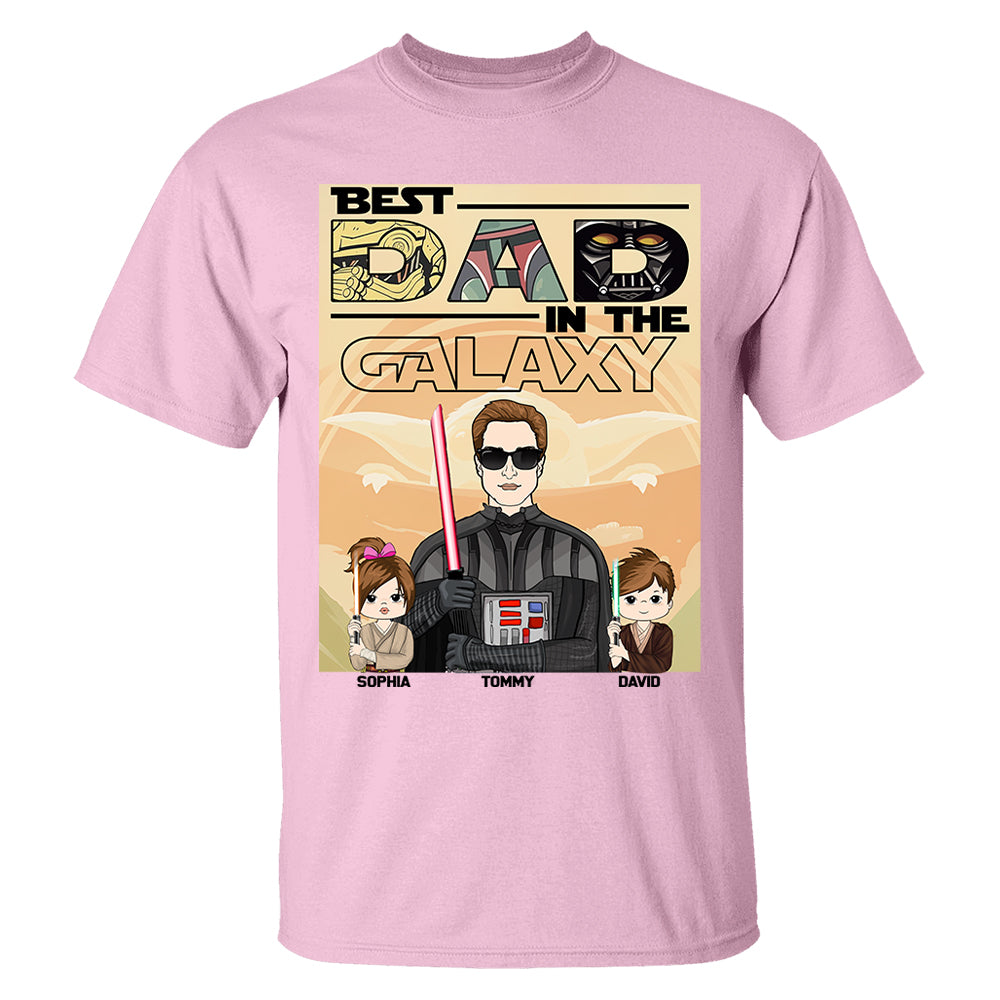 Best Dad In The Galaxy - Personalized Shirt For Dad Grandpa NA04 Hv01