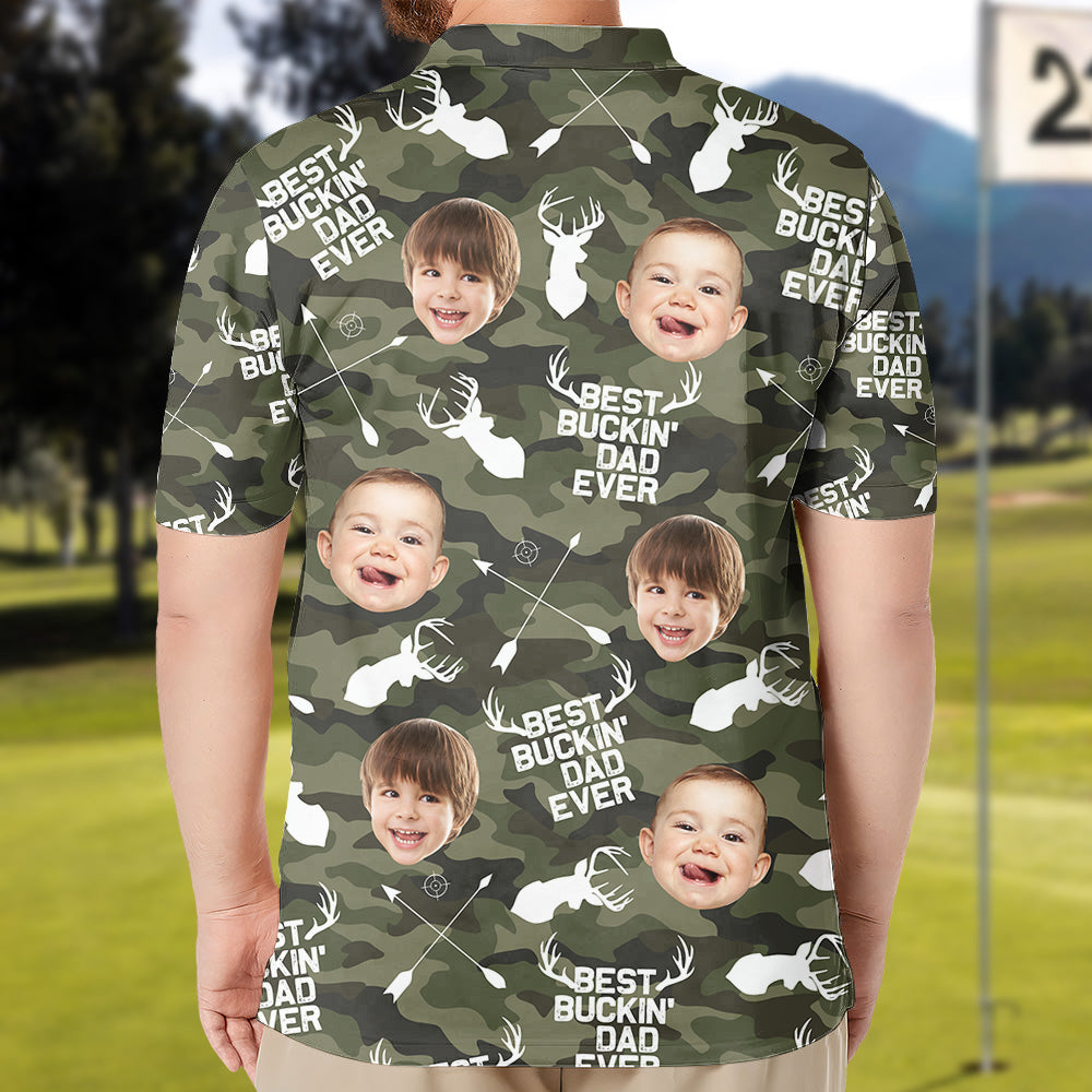 Personalized Best Buckin' Dad Ever Photo Polo Shirt