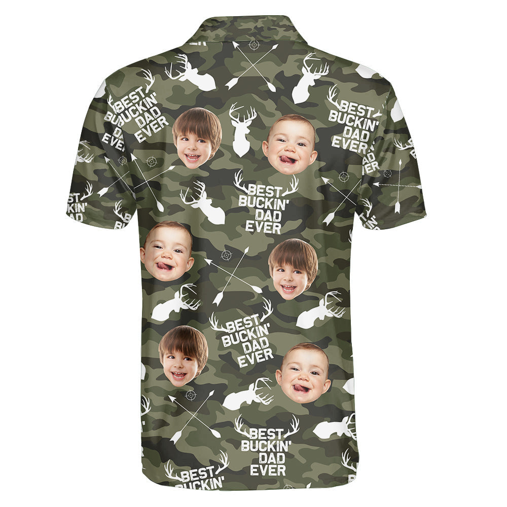 Personalized Best Buckin' Dad Ever Photo Polo Shirt