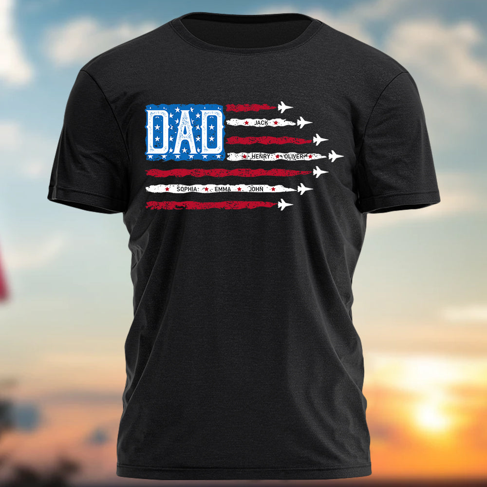 Father's Day - Custom Grandpa American Flag 4th Of July Shirt