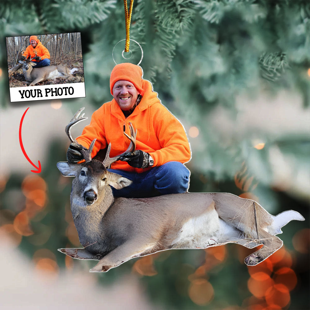 Custom Photo Ornament For Hunting Lovers - Personalized Acrylic Photo Ornament